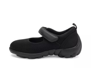 John Fluevog Pilot - Black Vegan | Vegan Mary Janes with Mesh and Velcro