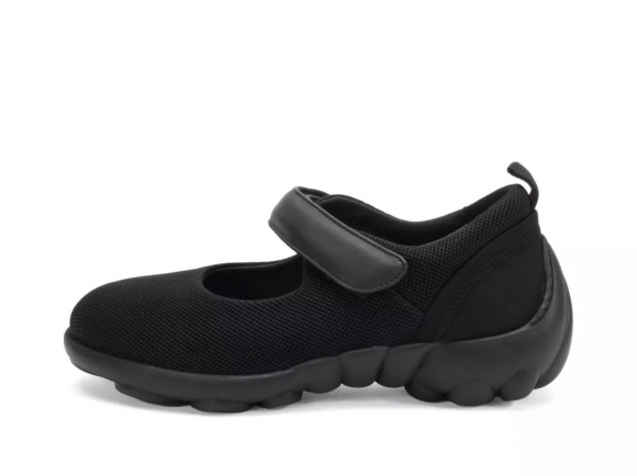 John Fluevog Pilot - Black Vegan | Vegan Mary Janes with Mesh and Velcro