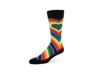 John Fluevog Baobao Vog Socks - Black/Multi | Radiating Heart Socks
