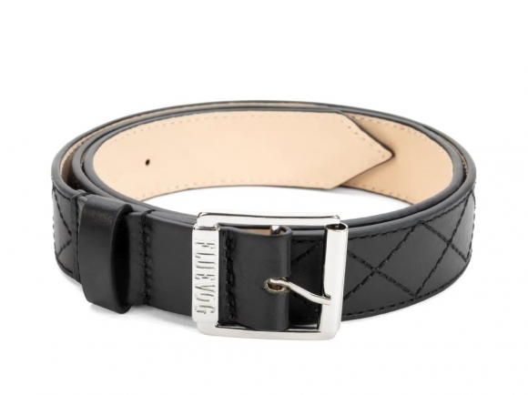 John Fluevog Nelson Belt - Black/Beige | Argyle Style Belt