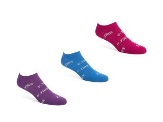 John Fluevog Xay-Ha Vog Socks (3-Pack) - Purple/Blue/Pink | 3-Pack No-Show Sock