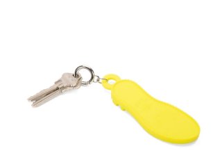 John Fluevog Angel Sole Keychain - Neon Yellow | Silicone Keychain