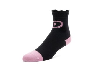 John Fluevog Jonesy Vog Socks - Black/Pink | Chaussette à volants