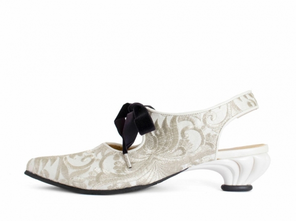 John Fluevog Ficta - Cream | Elegant Slingback Heels
