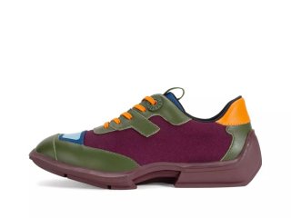 John Fluevog Ethan - Green/Purple/Orange | Mesh-Lined Lace-Up Shoes