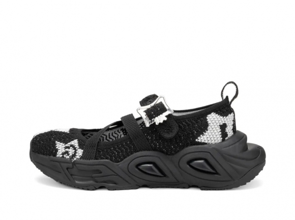 John Fluevog Swift Star - Black/White | Mesh Mary Jane Sneakers