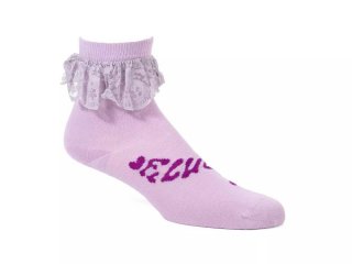 John Fluevog Fiona Vog Socks - Lavender | Lace cuff sock