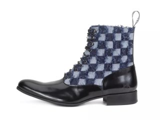 John Fluevog Castellano - Denim | Classic Lace-Up Boots