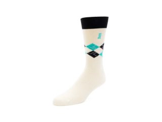 John Fluevog Argyle Vog Socks - Cream/Black | Argyle Socks