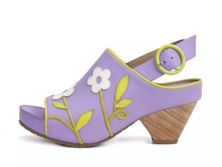 John Fluevog Christy - Purple | Slingback Sandals with Appliqué