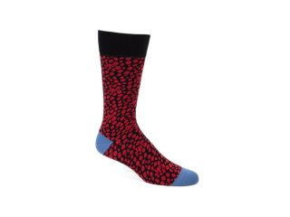 John Fluevog Coby - Black/Red | Socks with Dotted Design