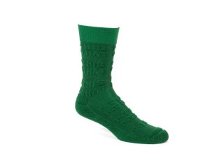 John Fluevog Leo - Green | Textured Socks with Raised Lettering