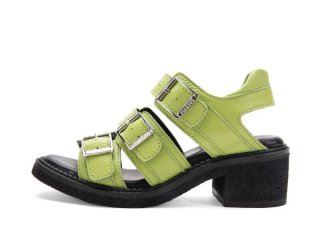 John Fluevog Dawdler - Green | Triple-Strap Slingback Sandals
