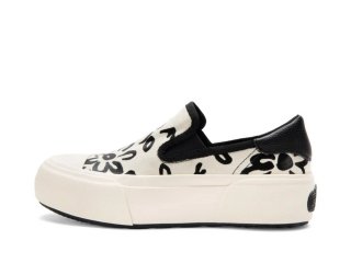 John Fluevog Willett - Cream/Floral Vegan | Casual Slip-On Shoes