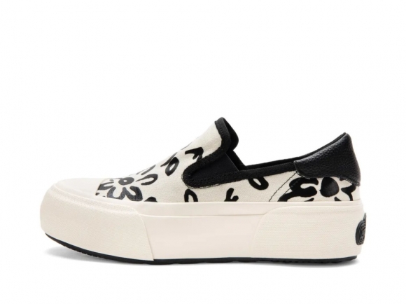 John Fluevog Willett - Cream/Floral Vegan | Casual Slip-On Shoes
