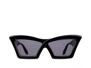 John Fluevog Joyfulness - Black | Square Cat-Eye Sunglasses