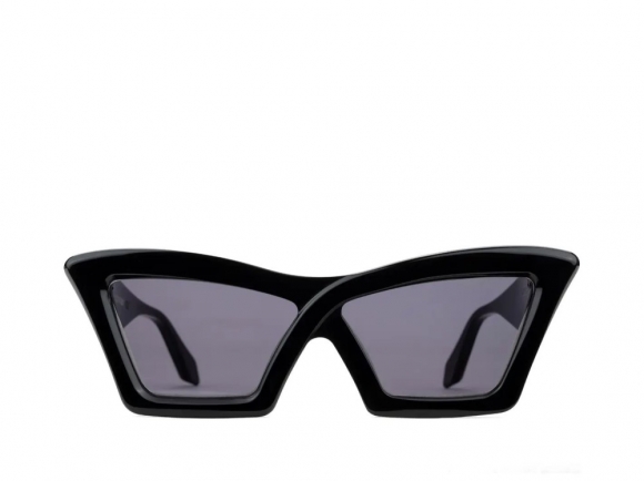 John Fluevog Joyfulness - Black | Square Cat-Eye Sunglasses