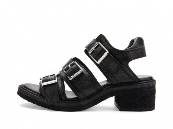 John Fluevog Dawdler - Black | Triple-Strap Slingback Sandals