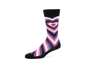 John Fluevog Baobao Vog Socks - Black/Purple | Radiating Heart Socks
