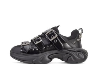 John Fluevog Zephyr - Black | Sneakers with Buckled Straps