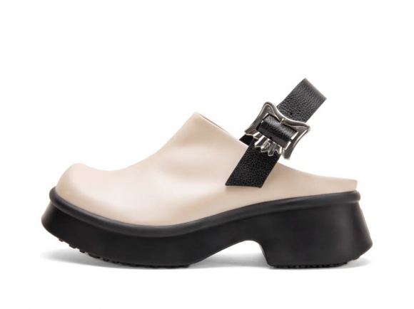 John Fluevog Cohesion - Beige | Mule With Rotating Strap