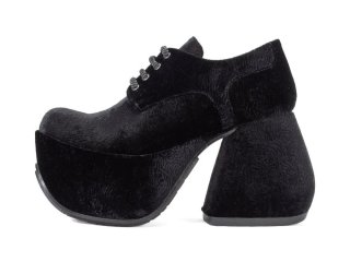 John Fluevog Nifty - Black Vegan | Lace-Up Platform Heels