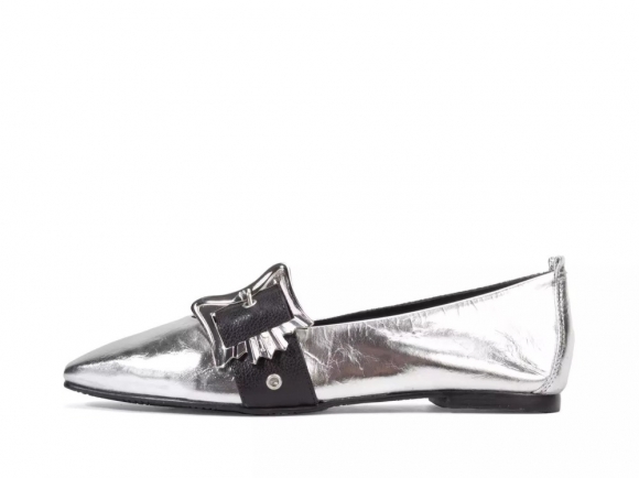 John Fluevog Misty - Silver | Slip-On Mary Jane Flats