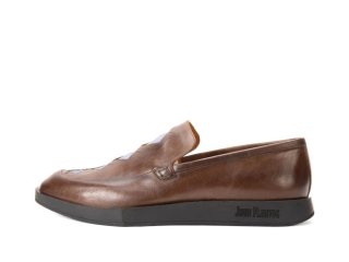John Fluevog Dapper - Brown | Loafers with Stitching Pattern