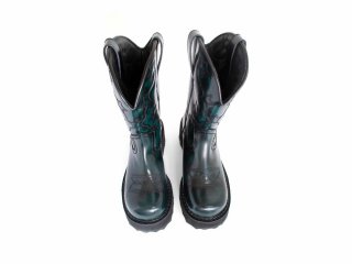 John Fluevog Ankle Cowboy - Green | Platform Ankle Cowboy Boots