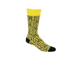 John Fluevog Coby - Yellow/Black | Socks with Dotted Design