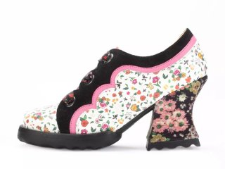 John Fluevog Fermare - Ditsy Floral | Scalloped Lace-Up Heels