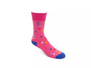 John Fluevog Timmy Vog Socks - Pink/Multi | Fluffy Icon Socks