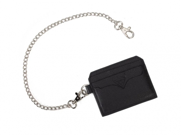 John Fluevog Chain Bobsie Cardholder - Black | Cardholder with removable chain
