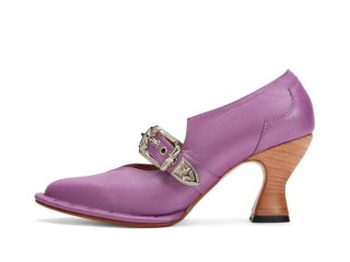 John Fluevog Lara - Pearlized Purple | Western Mary Jane Heels