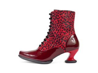 John Fluevog Amrita - Red | Lace-Up Mid-Calf Boots