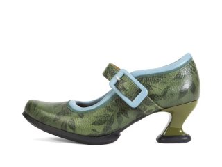 John Fluevog Leonora - Green Floral | Mary Jane Heels