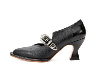 John Fluevog Lara - Black | Western Mary Jane Heels