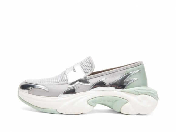 John Fluevog Maverick - Silver/Sage | Sneaker-Style Penny Loafers