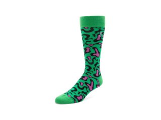 John Fluevog Walter Carl Vog Socks - Green/Purple | Swirly Blob Socks