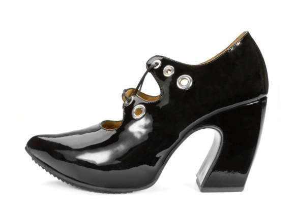 John Fluevog Monza - Black | Platform Heels with Laces