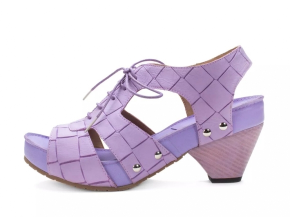 John Fluevog Joni - Purple Weave | Lace-Up Slingback Sandals