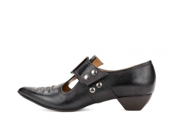 John Fluevog Pilgrim - Black | Buckled Victorian Loafers