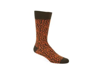 John Fluevog Coby - Orange/Green | Socks with Dotted Design