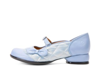 John Fluevog Marni - Blue Iridescent | Quilted Mary Janes With A Bow