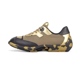 John Fluevog Ethan - Gold | Mesh-Lined Lace-Up Shoes