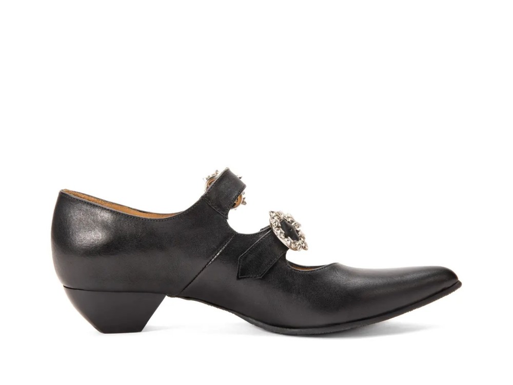John Fluevog Jing - Black | Double-Strap Mary Janes