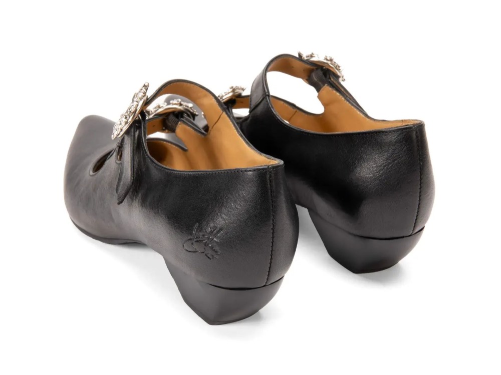 John Fluevog Jing - Black | Double-Strap Mary Janes