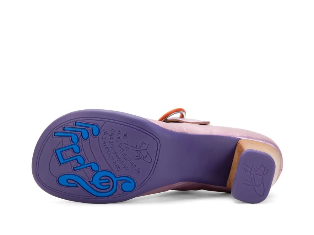 John Fluevog Lise - Purple Iridescent | Vintage-Style T-Strap Heels