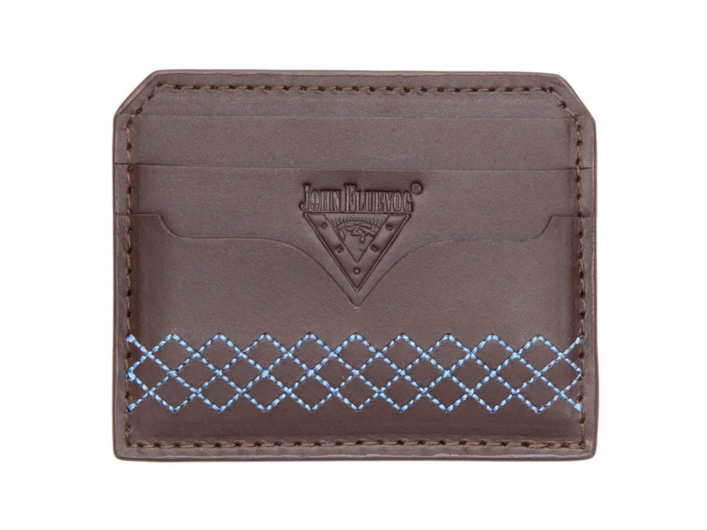John Fluevog Nilly - Brown/Blue | Argyle Cardholder