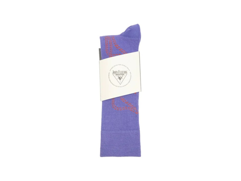 John Fluevog Indy Vog Socks - Purple/Orange | Western Boot Knee-High Socks